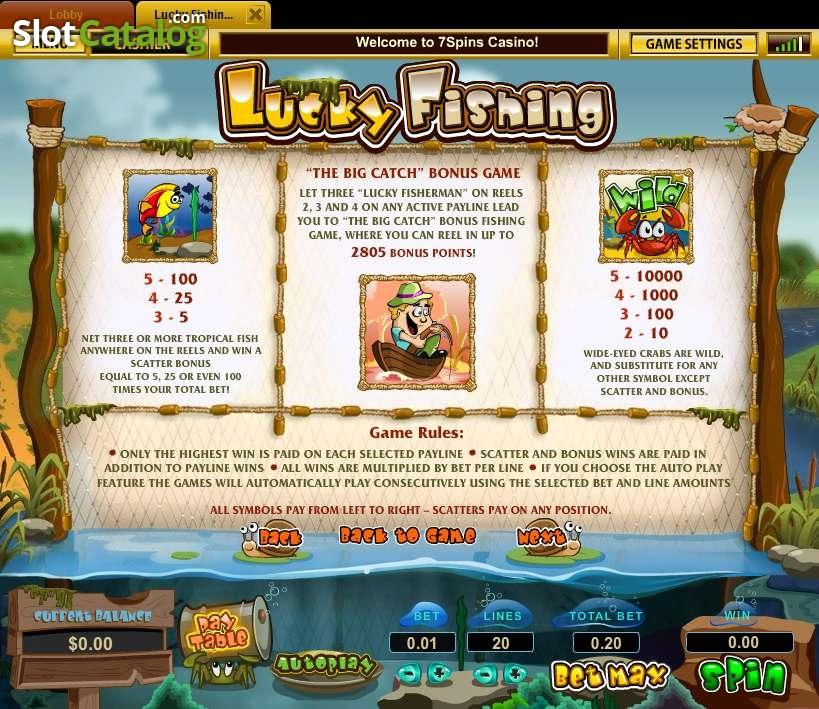 Lucky Fishing paytable screenshot 2
