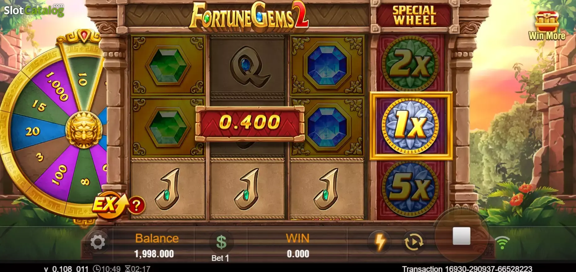 Fortune Gems 2 win screen (reference)