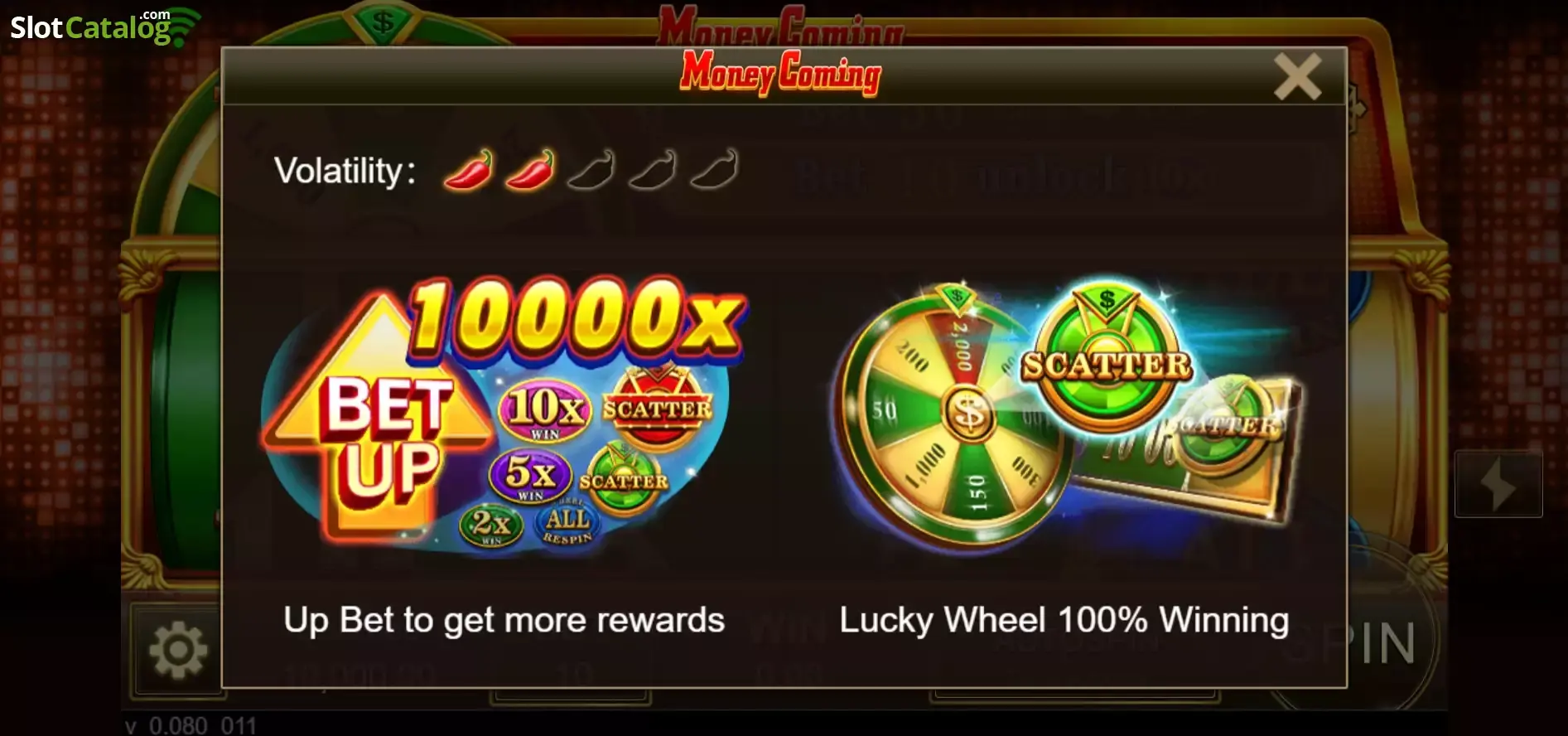 Money Coming start screen