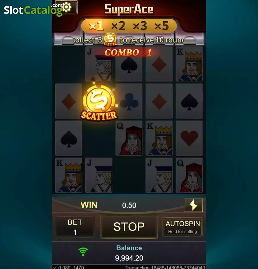 Super Ace slot win screen