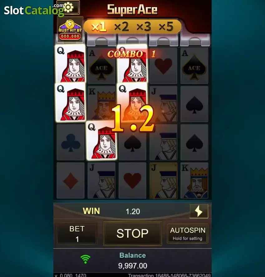 Super Ace slot win screen