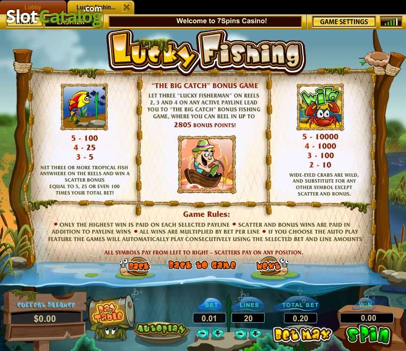 Lucky Fishing paytable screenshot 2