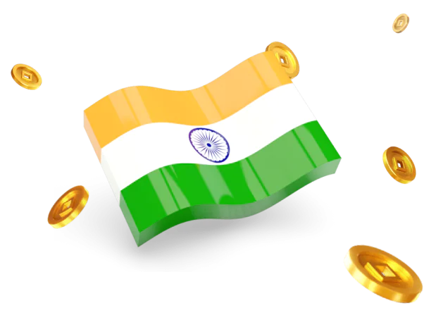 Indian flag with a backdrop of gold coins symbolizing prosperity at 6Club